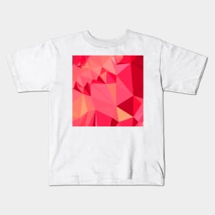 American Rose Red Abstract Low Polygon Background Kids T-Shirt